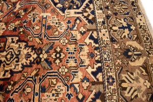 Antique Brick Red Floral 10'6X12'7 Bakhtiari Persian Rug