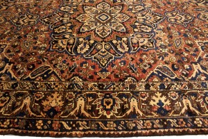 Semi Antique Rusty Red Floral 9'5X12'4 Bakhtiari Persian Rug