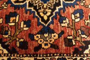 Semi Antique Rusty Red Floral 9'5X12'4 Bakhtiari Persian Rug