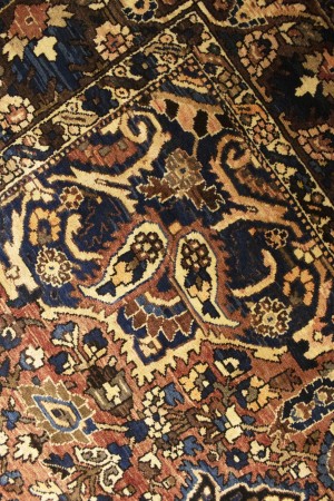 Semi Antique Rusty Red Floral 9'5X12'4 Bakhtiari Persian Rug