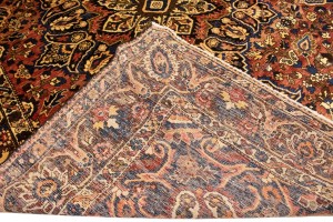 Semi Antique Rusty Red Floral 9'5X12'4 Bakhtiari Persian Rug