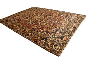 Semi Antique Rusty Red Floral 9'5X12'4 Bakhtiari Persian Rug