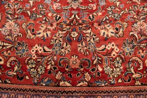 Semi Antique Scarlet Red Floral 10X13'5 Mahal Persian Rug