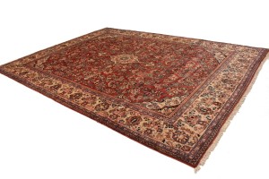 Semi Antique Scarlet Red Floral 10X13'5 Mahal Persian Rug