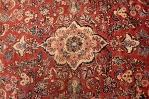 Semi Antique Scarlet Red Floral 10X13'5 Mahal Persian Rug