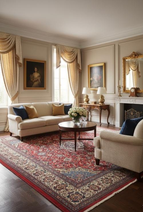 Semi Antique Scarlet Red Floral 10X14 Mahal Persian Rug