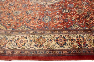 Semi Antique Scarlet Red Floral 10X14 Mahal Persian Rug
