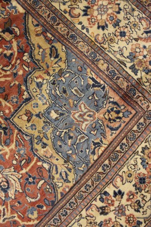 Semi Antique Scarlet Red Floral 10X14 Mahal Persian Rug