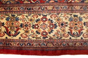 Semi Antique Scarlet Red Floral 10X14 Mahal Persian Rug