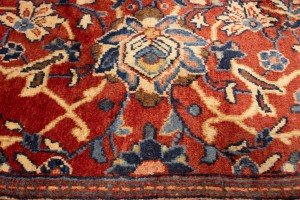Semi Antique Scarlet Red Floral 10X14 Mahal Persian Rug