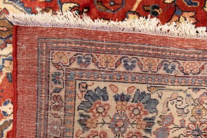 Semi Antique Scarlet Red Floral 10X14 Mahal Persian Rug