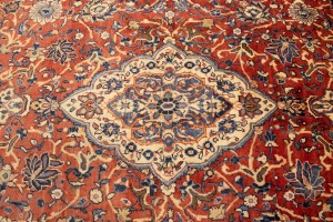 Semi Antique Scarlet Red Floral 10X14 Mahal Persian Rug