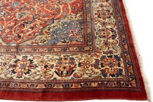 Semi Antique Scarlet Red Floral 10X14 Mahal Persian Rug
