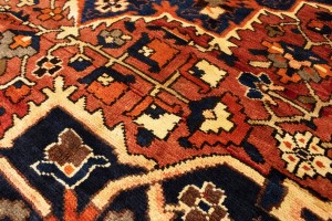 Antique Rusty Red Tribal 9X13 Bakhtiari Persian Rug