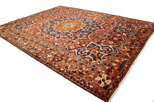 Antique Rusty Red Tribal 9X13 Bakhtiari Persian Rug