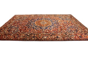 Antique Rusty Red Tribal 9X13 Bakhtiari Persian Rug