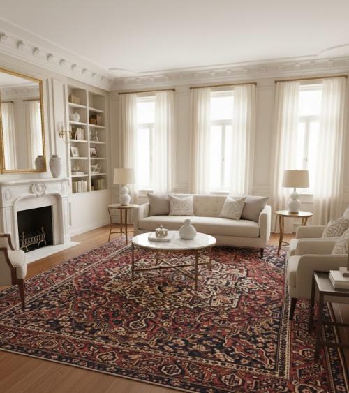 Antique Rust Tribal 10X13 Bakhtiari Persian Rug