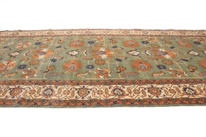 Green Floral 10X27 Heriz Sultanabad Persian Rug