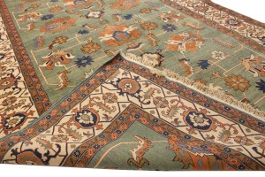 Green Floral 10X27 Heriz Sultanabad Persian Rug