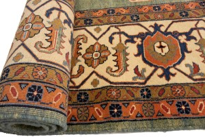 Green Floral 10X27 Heriz Sultanabad Persian Rug