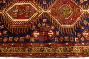 Vintage Dark Purple-navy Tribal 3'6X10'7 Karajeh Persian Runner Rug