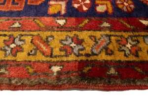 Vintage Dark Purple-navy Tribal 3'6X10'7 Karajeh Persian Runner Rug