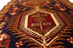 Vintage Dark Purple-navy Tribal 3'6X10'7 Karajeh Persian Runner Rug