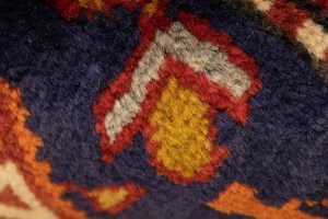 Vintage Dark Purple-navy Tribal 3'6X10'7 Karajeh Persian Runner Rug