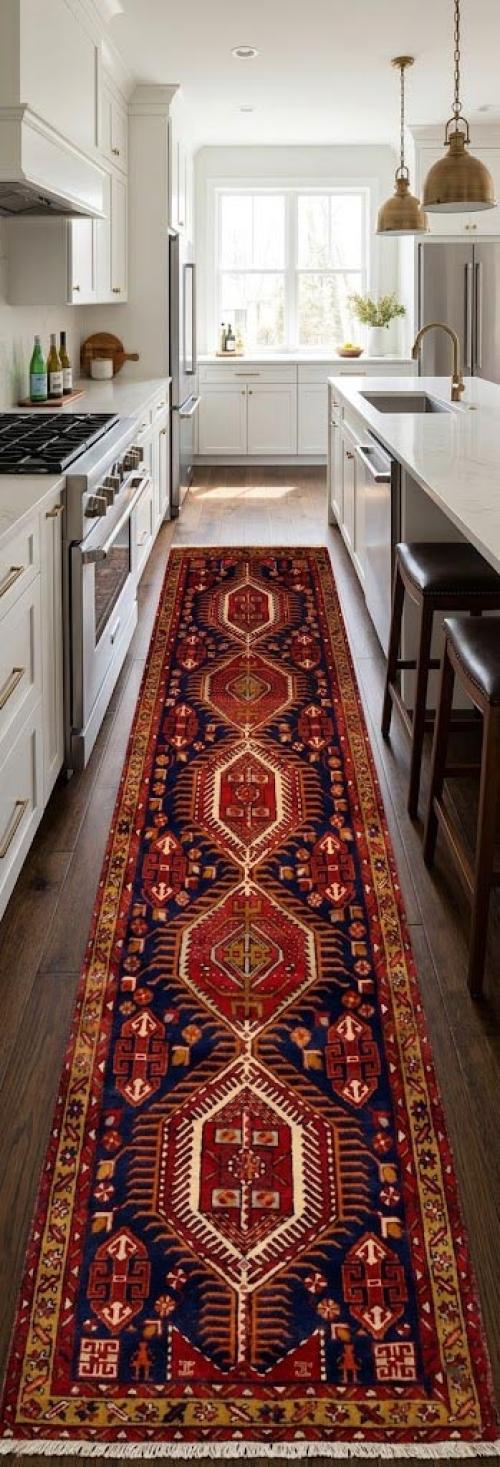 Vintage Dark Purple-navy Tribal 3'6X10'7 Karajeh Persian Runner Rug