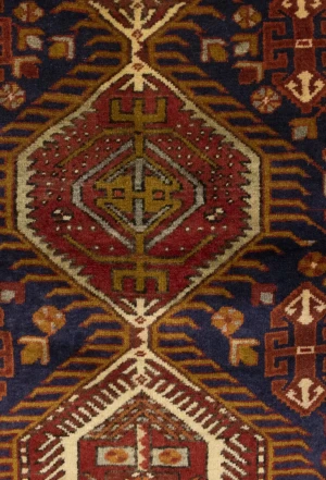 Vintage Dark Purple-navy Tribal 3'6X10'7 Karajeh Persian Runner Rug