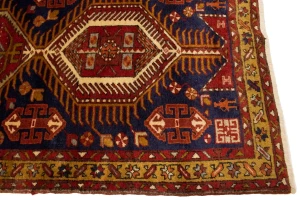 Vintage Dark Purple-navy Tribal 3'6X10'7 Karajeh Persian Runner Rug