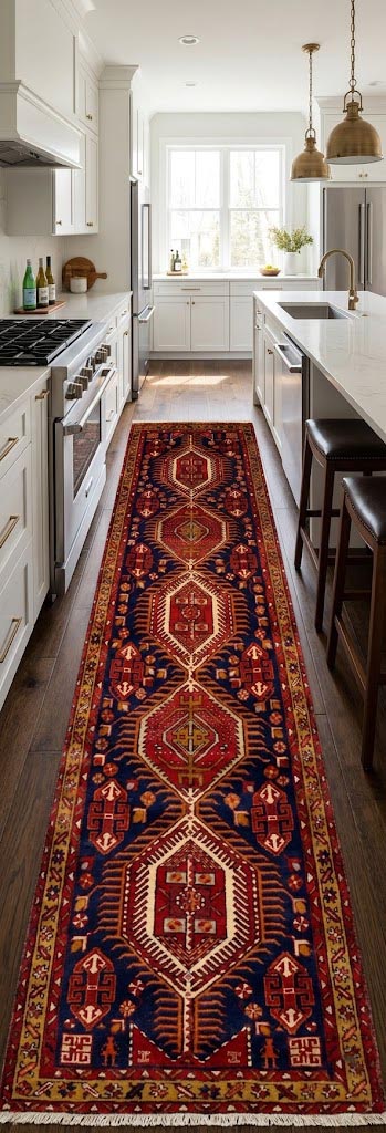 Vintage Dark Purple-navy Tribal 3'6X10'7 Karajeh Persian Runner Rug - Image 3