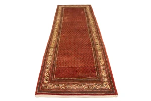 Semi Antique Tribal Rusty Red 3'8X10'5 Botemir Persian Runner Rug