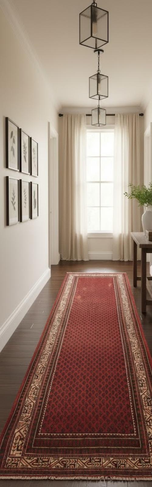 Semi Antique Tribal Rusty Red 3'8X10'5 Botemir Persian Runner Rug