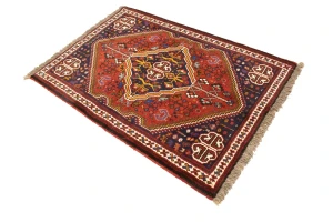 Red Tribal 3'6X5 Shiraz Persian Rug