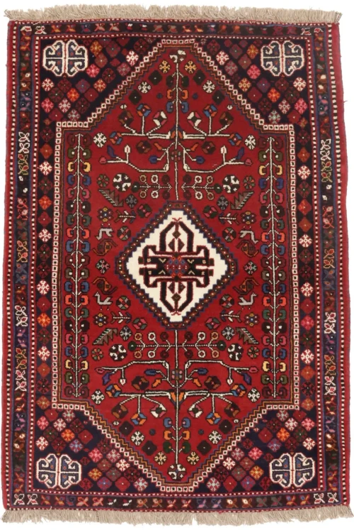 Red Tribal 3'5X5 Shiraz Persian Oriental Rug