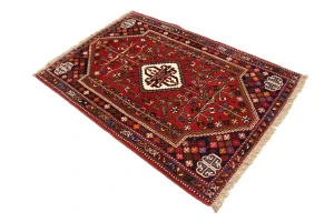 Red Tribal 3'5X5 Shiraz Persian Oriental Rug