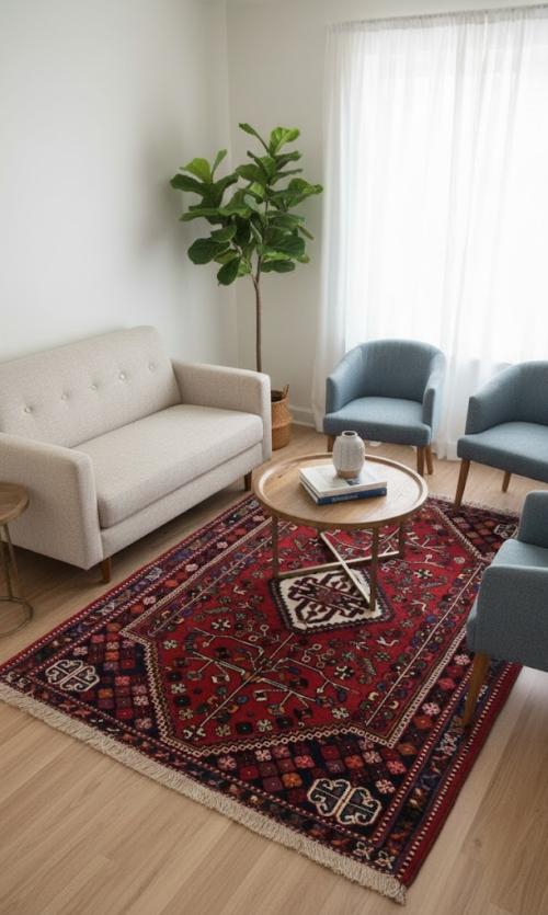 Red Tribal 3'5X5 Shiraz Persian Rug