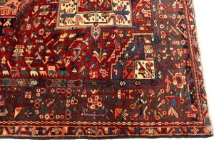 Semi Antique Red Tribal 5X6 Karajeh Persian Rug