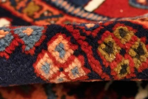 Vintage Cream Tribal 5X8 Karajeh Persian Rug