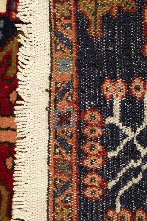 Vintage Cream Tribal 5X8 Karajeh Persian Rug