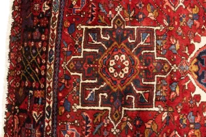 Red Semi Antique Tribal 4'6X6'3 Karajeh Persian Oriental Rug