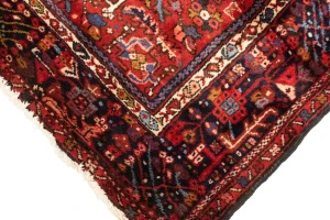 Red Semi Antique Tribal 4'6X6'3 Karajeh Persian Oriental Rug