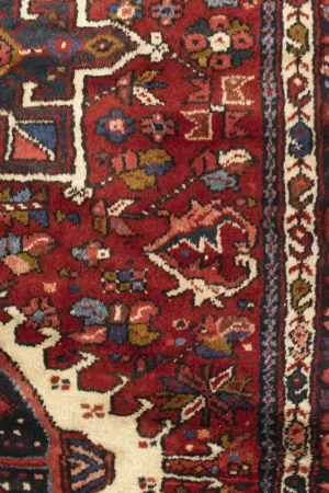Red Semi Antique Tribal 4'6X6'3 Karajeh Persian Oriental Rug