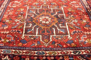 Red Semi Antique Tribal 4'6X6'3 Karajeh Persian Oriental Rug