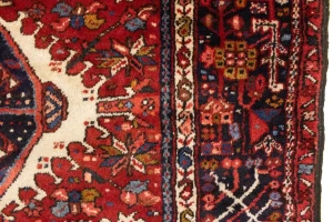 Red Semi Antique Tribal 4'6X6'3 Karajeh Persian Oriental Rug