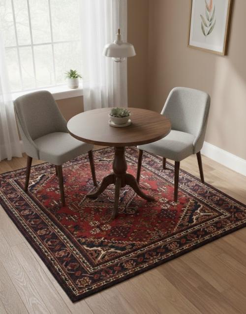 Semi Antique Red Tribal 4'6X6'3 Karajeh Persian Rug