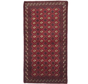 Red Vintage Tribal 3'6X6'8 Balouch Persian Oriental Rug