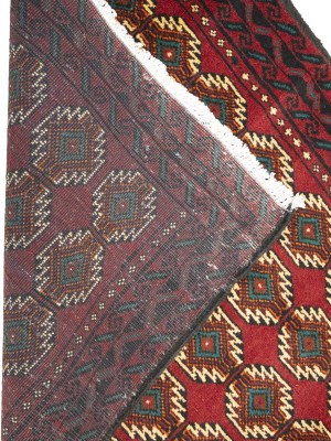 Red Vintage Tribal 3'3X6'4 Balouch Persian Oriental Rug