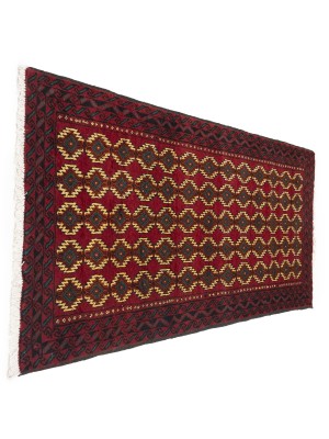 Red Vintage Tribal 3'3X6'4 Balouch Persian Oriental Rug